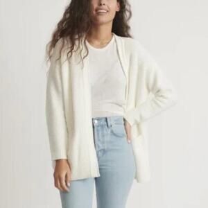Marine Layer Catalina Cardigan Cotton Open Knit Open Front Sweater Milk NWT XL